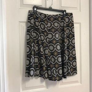Taupe, black & white lined skirt